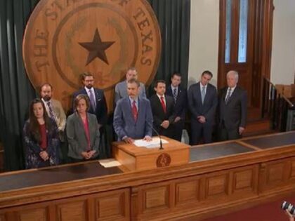 Member of the Texas House impeachment managers committee address reporters in Austin. (Texas House Video Screenshot)