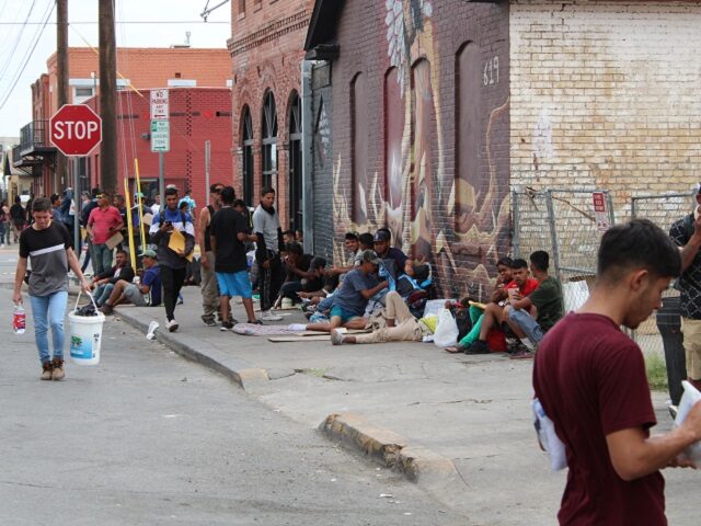 Title 42 - Migrants camp out on the streets of El Paso after being released by Border Patr