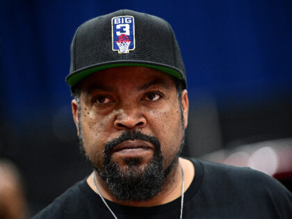 CHICAGO, ILLINOIS - JUNE 19: Ice Cube looks on during Week One at Credit Union 1 Arena on June 19, 2022 in Chicago, Illinois. (Photo by Quinn Harris/Getty Images for BIG3)