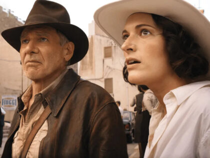 Harrison Ford and Phoebe Waller-Bridge in Indiana Jones and the Dial of Destiny (2023). (D