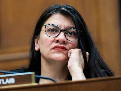 UNITED STATES - MARCH 29: Rep. Rashida Tlaib, D-Mich., attends the House Financial Services Committee hearing titled The Federal Regulators' Response to Recent Bank Failures, in Rayburn Building on Wednesday, March 29, 2023. Martin Gruenberg, chairman of the Federal Deposit Insurance Corporation, Michael Barr, vice chair for supervision of the …