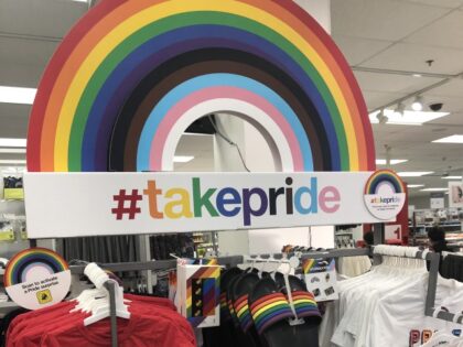 Take Pride, merchandise display, Target Store, Queens, New York Take Pride, merchandise display, Target Store, Queens, New York. (Lindsey Nicholson/Education Images/Universal Images Group via Getty Images)