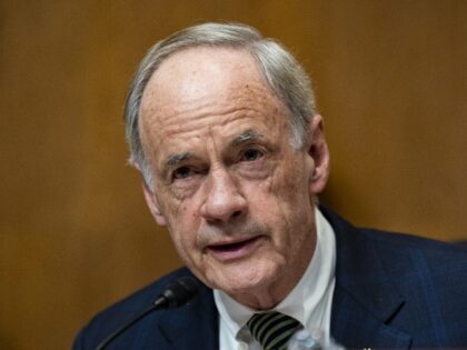 Senator Tom Carper, a Democrat from Delaware and chairman of the Senate Environment and Public Works Committee, speaks during a hearing in Washington, DC, US, on Thursday, March 9, 2023. Norfolk Southern Corp.'s leader plans to tell US lawmakers he's sorry for the train wreck that spilled toxic chemicals in …