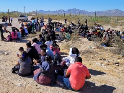Tucson Sector agents apprehend a group of more than 300 migrants near the Arizona border with Mexico as end of Title 42 approaches. (U.S. Border Patrol/Tucson Sector)