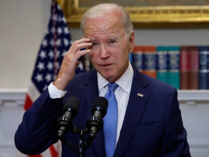 WASHINGTON, DC - MAY 17: U.S. President Joe Biden delivers a brief update of the ongoing negotiations over the debt limit in the Roosevelt Room at the White House on May 17, 2023 in Washington, DC. Biden said he would keep in contact with the principal negotiators while he is …