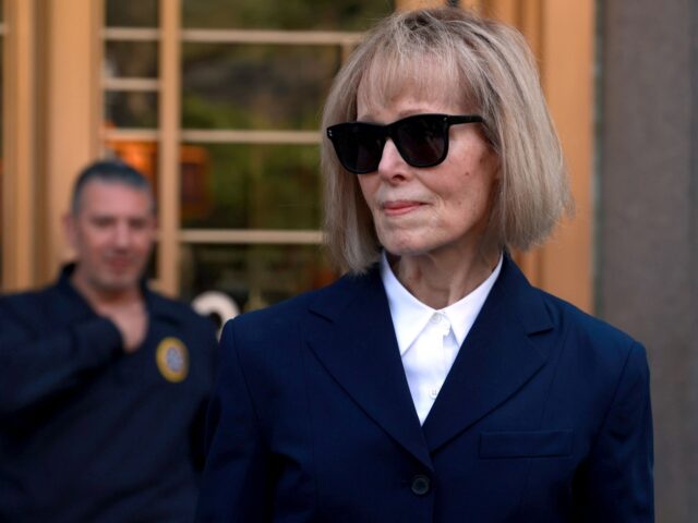 E. Jean Carroll leaves the Southern District of New York Court in Manhattan on April 26, 2023. (Luiz C. Ribeiro/New York Daily News/Tribune News Service via Getty Images)