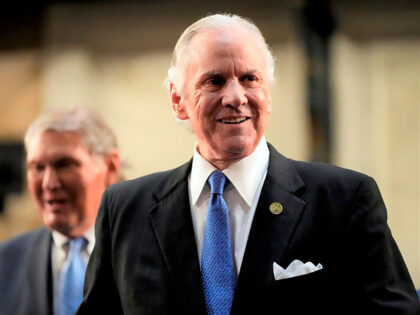 South Carolina Gov. Henry McMaster greets lawmakers ahead of his State of the State addres