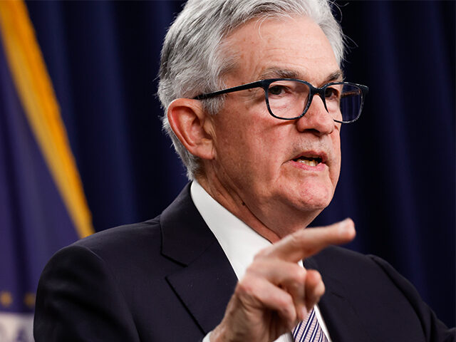 Federal Reserve Board Chairman Jerome Powell delivers remarks at a news conference followi