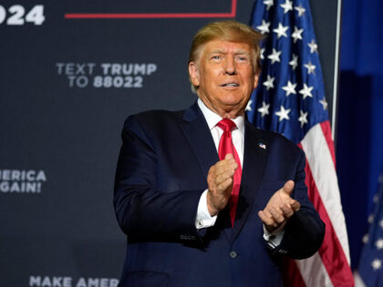 Former President Donald Trump arrives at a campaign rally, Thursday, April 27, 2023, in Manchester, N.H. Donald Trump's town hall forum on CNN on Wednesday, May 10, 2023, is the first major TV event of the 2024 presidential campaign, and a big test for the chosen moderator, Kaitlan Collins. (AP …