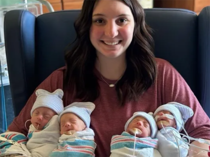 Evelyn, Adeline, David, and Daniel were born at 27 weeks via cesarean section at the UAB Women and Infants Center in Birmingham, Alabama
