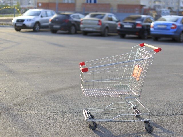 shopping cart in parking lot