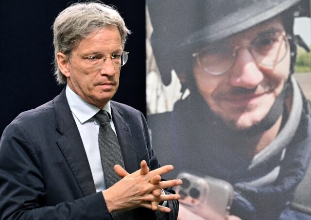 AFP chairman Fabrice Fries during a tribute for slain video journalist Arman Soldin said h