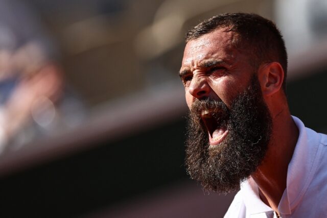France's Benoit Paire in action in the French Open against Britain's Cameron Norrie on Mon