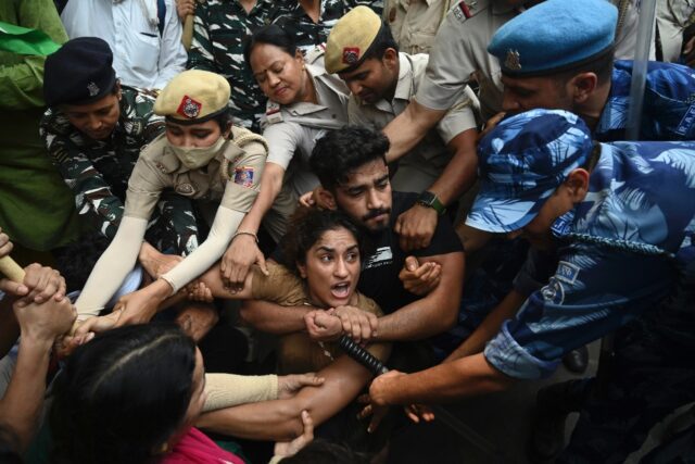 Indian police detained wrestlers and dozens of others as they tried to march to parliament