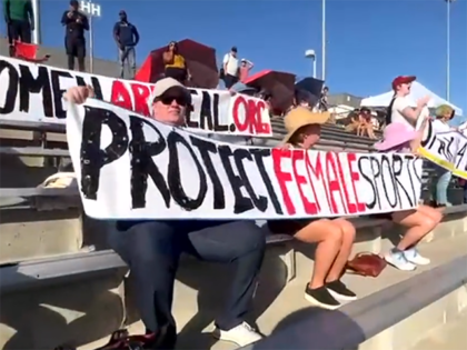 WATCH – Californians Protesting Transgenders in Girls’ Sports Forced to Exit Stadium: Officials ‘Frightened of Women Holding Banners’