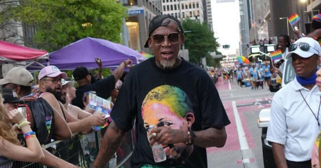 VIDEO: Dennis Rodman Turns Out For Houston Pride Parade In Green Skirt