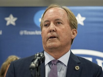 FILE - Texas state Attorney General Ken Paxton makes a statement at his office in Austin,