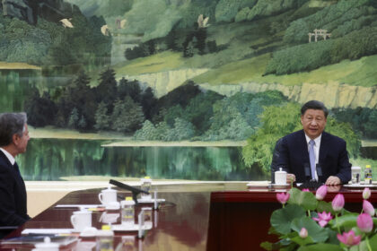 U.S. Secretary of State Antony Blinken meets with Chinese President Xi Jinping in the Grea