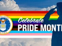 Air Force Marks Pride Month with Graphic of Airman Saluting Rainbow Colors