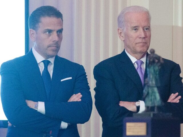 WASHINGTON, DC - APRIL 12: WFP USA Board Chair Hunter Biden introduces his father Vice President Joe Biden during the World Food Program USAs 2016 McGovern-Dole Leadership Award Ceremony at the Organization of American States on April 12, 2016 in Washington, DC. (Kris Connor/WireImage)
