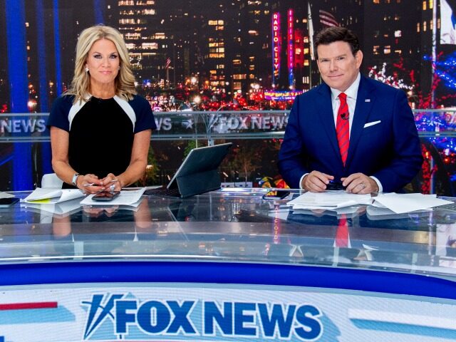 NEW YORK, NEW YORK - NOVEMBER 08: Martha MacCallum and Bret Baier host FOX News Channel’