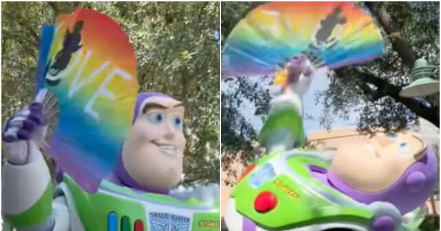Buzz Lightyear Branded an 'LGBTQ+ Ally' After Dancing With Rainbow Flag at Walt Disney World Parade