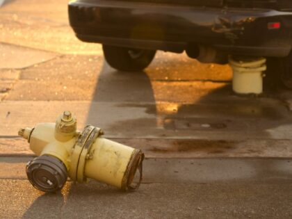 Car Slams into Fire Hydrant