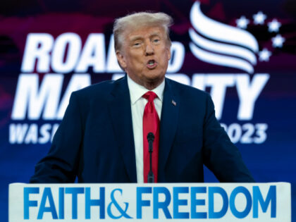 Former President Donald Trump speaks during the Faith & Freedom Coalition Policy Conference in Washington, Saturday, June 24, 2023. (AP Photo/Jose Luis Magana)