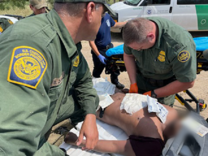 Eagle Pass South Station Border Patrol agents rescue a migrant suffering severe heat exhau