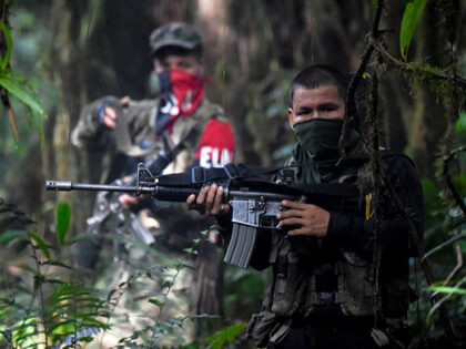 Members of the Ernesto Che Guevara front, belonging to the National Liberation Army (ELN)