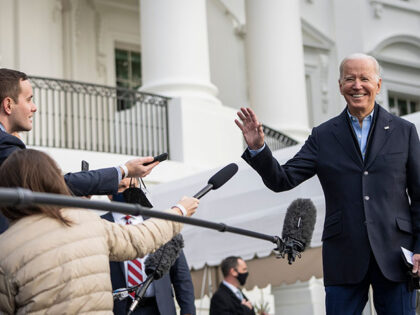 President Joe Biden speaks to reporters as he walks to Marine One on the South Lawn of the