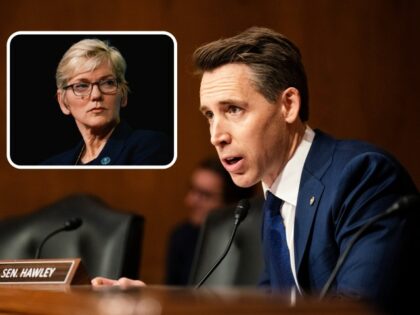 WASHINGTON, DC - FEBRUARY 28: Sen. Josh Hawley, R-Mo., grills Colleen Shogan, nominee to be Archivist of the United States, about her twitter feed during her confirmation hearing in the Senate Homeland Security and Governmental Affairs Committee in Washington on Tuesday, February 28, 2023. (Bill Clark/CQ-Roll Call, Inc via Getty …