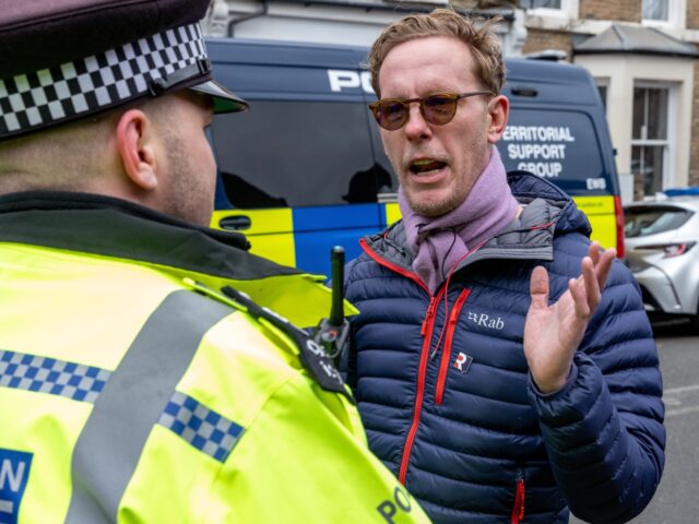 Laurence Fox, actor and leader of the Reclaim Party, arrives to speak at a protest by righ