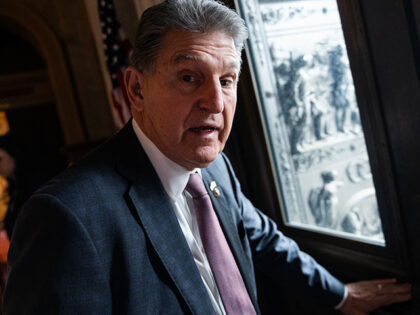 Sen. Joe Manchin, D-W.Va., is seen in the U.S. Capitol after the last votes of week on Thursday, May 4, 2023. (Tom Williams/CQ-Roll Call, Inc via Getty Images)