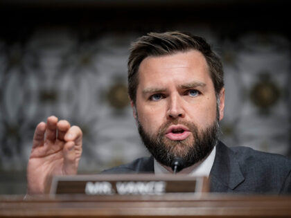 Sen. J.D. Vance (R-OH) questions former executives of failed banks during a Senate Banking Committee hearing on Capitol Hill May 16, 2023 in Washington, DC. The hearing was held to examine the recent failures of Silicon Valley Bank and Signature Bank. (Photo by Drew Angerer/Getty Images)