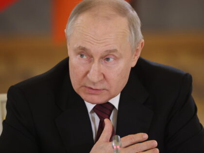 MOSCOW, RUSSIA - MAY 25 (RUSSIA OUT) Russian President Vladimir Putin delivers speech duri