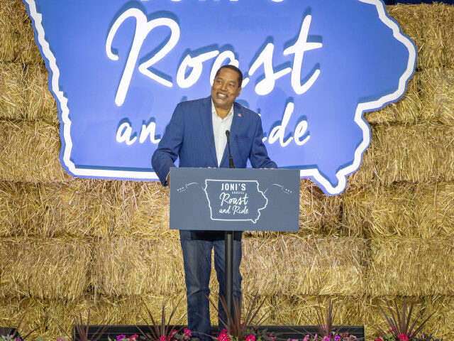 Larry Elder, former Republican gubernatorial candidate for California, speaks during the Roast and Ride hosted by Senator Joni Ernst in Des Moines, Iowa, US, on Saturday, June 3, 2023. The annual fundraiser is featuring several 2024 presidential hopefuls with this year's proceeds to be donated to the veteran's charity Freedom …