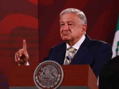 June 12, 2023 in Mexico City, Mexico: President of Mexico Andres Manuel Lopez Obrador speaks during the morning conference in front of reporters at the national palace on June 12, 2023 in Mexico City, Mexico. (Photo credit should read Carlos Santiago / Eyepix Group/Future Publishing via Getty Images)