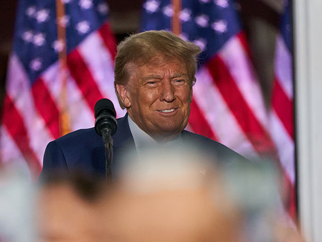 Former US President Donald Trump during an event at Trump National Golf Club in Bedminster