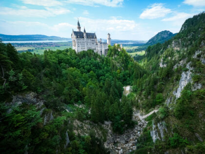 FUESSEN, GERMANY - JUNE 16: View from the Marienbruecke bridge over the Poellat gorge near