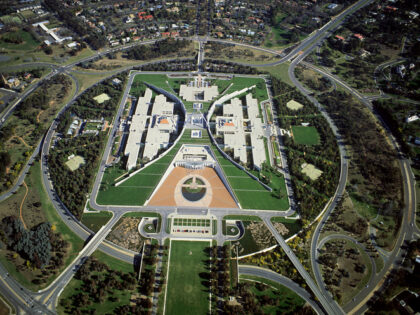 parliament house, canberra, australia (aerial)