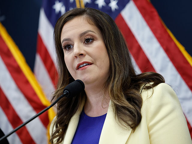 U.S. Rep. Elise Stefanik (R-NY) speaks at a press conference following a House Republican