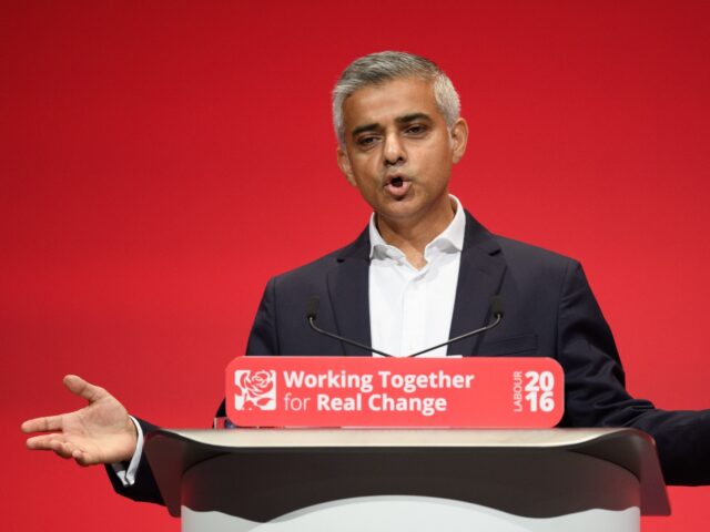 LIVERPOOL, ENGLAND - SEPTEMBER 27: Mayor of London Sadiq Khan addresses delegates at the L