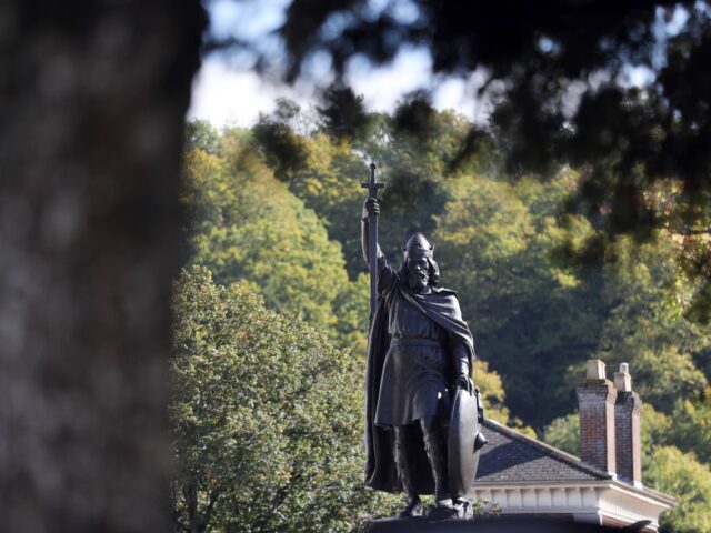 General view of the Alfred the Great statue in Winchester, Hampshire. (Photo by Andrew Matthews/PA Images via Getty Images)