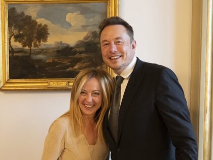 Giorgia Meloni and Elon Musk meet in Italy in June 2023.