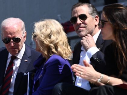 US President Joe Biden and First Lady Jill Biden joined by Hunter Biden and Ashley Biden a