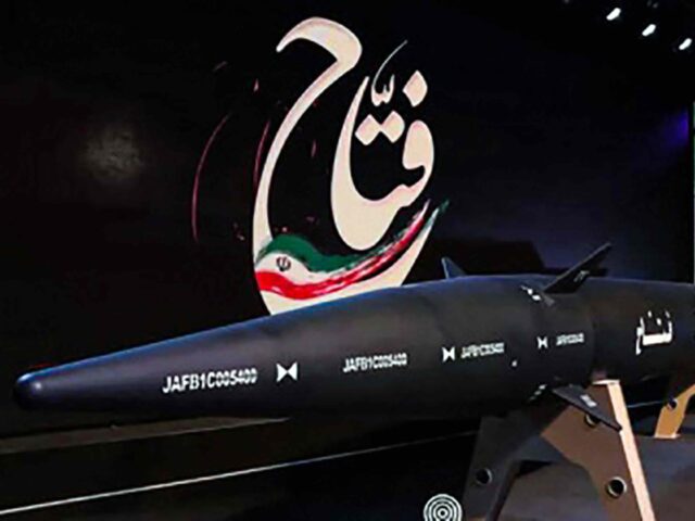 Hypersonic missle by Iran (Photo by Sepah News / Handout/Anadolu Agency via Getty)