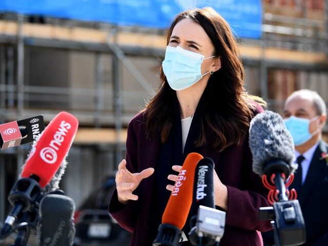 AUCKLAND, NEW ZEALAND - AUGUST 31: New Zealand Prime Minister Jacinda Ardern wears a mask