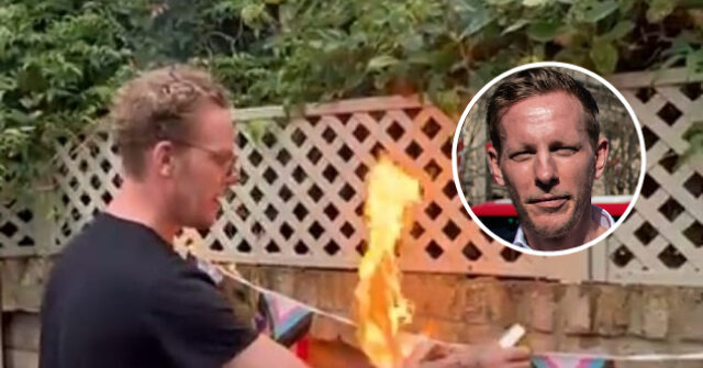 Laurence Fox Dares British Police to 'Pay Me a Visit' After Burning 'Progress' Pride Flags: 'I'll Put the Kettle On'