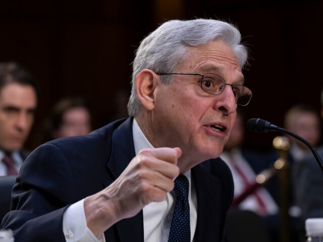 FILE - Attorney General Merrick Garland testifies as the Senate Judiciary Committee examines the Department of Justice, at the Capitol in Washington, Wednesday, March 1, 2023. Former President Donald Trump can be sued by injured Capitol Police officers and Democratic lawmakers over the Jan. 6, 2021 insurrection at the U.S. …